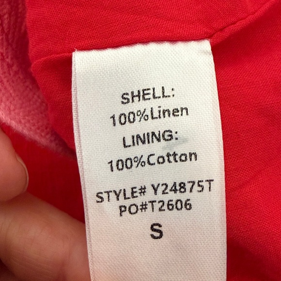 NWT Tuckernuck Hibiscus Red Linen Bella Dress Size S - Picture 14 of 16